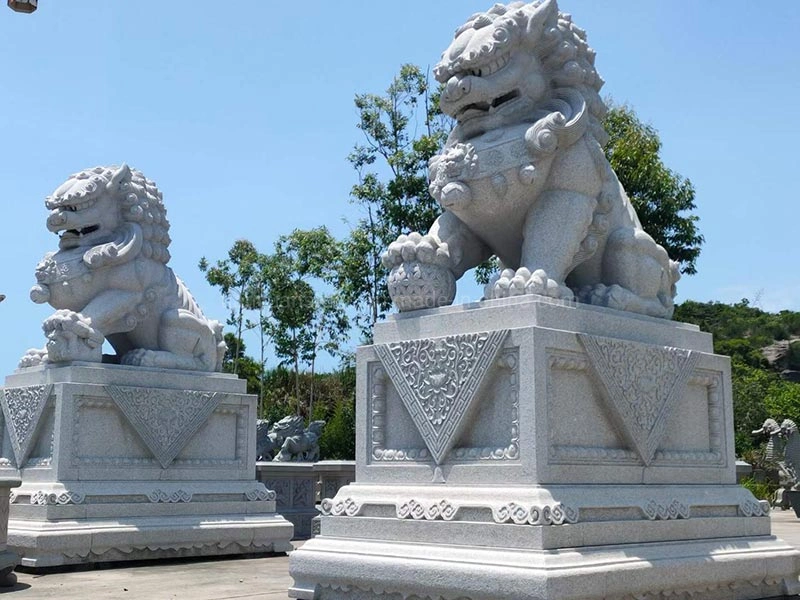 Outdoor Large Natural Granite Statue Marble Wing Lion Sculpture for Outdoor Garden Decoration